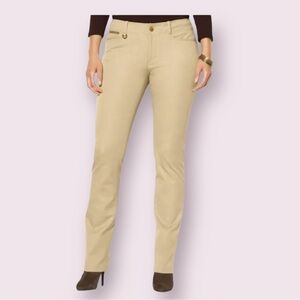 Lauren by Ralph Lauren Womens Cotton Khaki Equestrian Style Straight Fit Size 10
